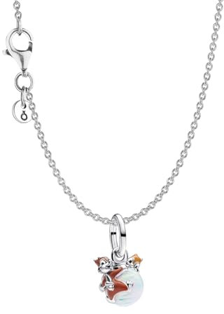 PANDORA Damen-Collier Disney Ahörnchen & Behörnchen Weihnachtskugel Set 68596