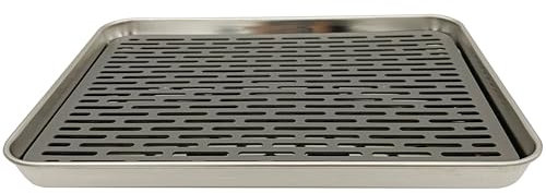duoyif Bandeja De Goteo De Acero Inoxidable, Bandeja De Goteo De Cerveza, Bandejas Antigoteo Rectangular, Bandeja De Te Inox, Bandeja De Goteo Para Restaurantes Bares Cocinas (31,5x24,5x2,5cm)