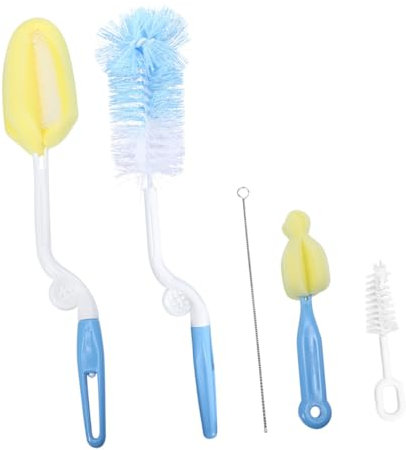 ORFOFE 5pcs Bottle Cleaning Brush Straw Sponge Brush Long Handle Rotating Hotel Home Travel