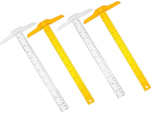 Housoutil 30 Cm T-lineal Aus Kunststoff Stabile Messskala Für Studenten Jeweils 2 Stück Insgesamt 4 Stück Lineal Für Kunst Und Design
