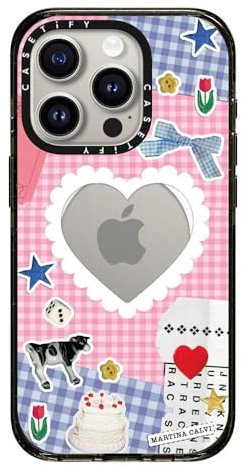 CASETiFY Impact Case for iPhone 15 Pro [4X Military Grade Drop Tested / 8.2ft Drop Protection/Compatible with Magsafe] - Crafty - Clear Black