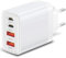 YSYFAD USB C Ladegerät, 40W 4 Ports USB Ladegerät Mehrfach USBC Schnellladegerät PD Fast QC3.0 Ladestecker USB-C Charger Netzteil Handy Ladegeraet für i Phone 16/15/14/13 Pad Samsung S25/24/23, Weiß