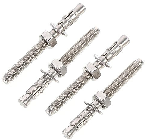 LAPYAPPE 4 Stück Expansions Schrauben Bolzen Dübelschrauben Maschine Dübel Für Mauer Asche Mauerwerksbolzen Ziegelschrauben Verdreifachen Bohrer Dehnschrauben Auto Silver Rostfreier Stahl