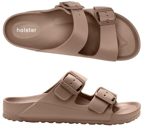Holster Sundreamer Vegane Damen-Pantoletten, leichte EVA-Sandalen für den Alltag, Fußgewölbestütze, von Podologen empfohlenes, anatomisch geformtes Fußbett, wasserdichte rutschfeste Sommer-Pantoletten