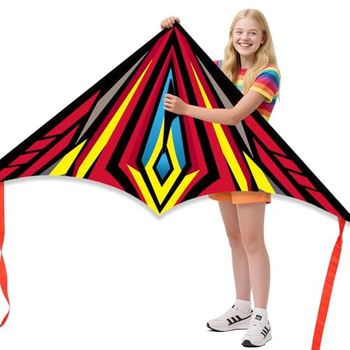 Larilook Drachen für Kinder und Erwachsen, Flugdrachen Drachen, großer Delta-Drachen, Kinderdrachen ab 6 Delta Kite