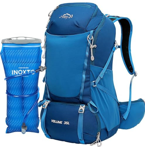 INOXTO 40L Hiking Backpack, Camping Backpack with Waterproof Rain Cover for Men, Outdoor Sport Travel Daypack for Climbing