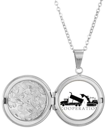 no/no Kooperative Transport Sediment Trucks Medaillon Halskette halten Bild Schmuck Geburtstagsgeschenk