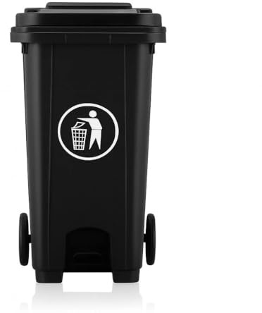 Stalwart Large Pedal Wheelie Bin 100L – Heavy Duty Rubbish & Waste Bin 74×53×45cm – Hands-Free Pedal Mechanism sutable for recyling waste indoors or outdoors (Black)