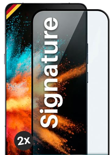 moex CurveProtect für Motorola Signature Panzer Schutzglas, Full Screen Schutzfolie randlos, ganzer Bildschirm komplett abgedeckt, Panzerfolie Curved 3D Glas Folie, Schwarz 2 Stück