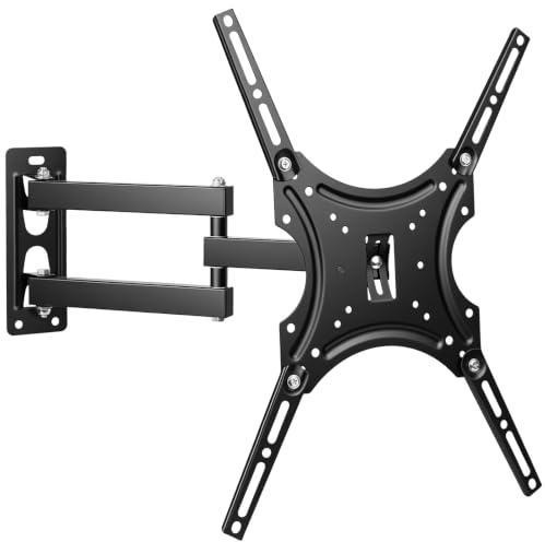 Soporte TV Pared 14 Pulgadas a 55 Pulgadas, Soporte TV Pared Articulado Giratorio e Extensible para Monitores Planos y Curvos, VESA Máximo 400 x 400 mm, Incluye Tornillos