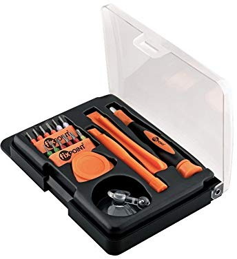 Fixpoint Smartphone Werkzeugset - 17-teilig zum Öffnen und zur Reparatur von Smartphone, Tablet, Laptop etc, 1 Stück, 44690