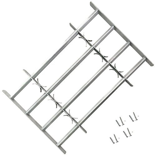 Festnight Einstellbares Fenstergitter Stahl Gitter Sicherheitsgitter mit 4 Querbalken für Fenster von 700-1050mm Breite