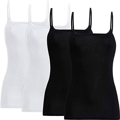 con-ta Damen-Unterhemd 4er-Pack weiß/schwarz Größe 46