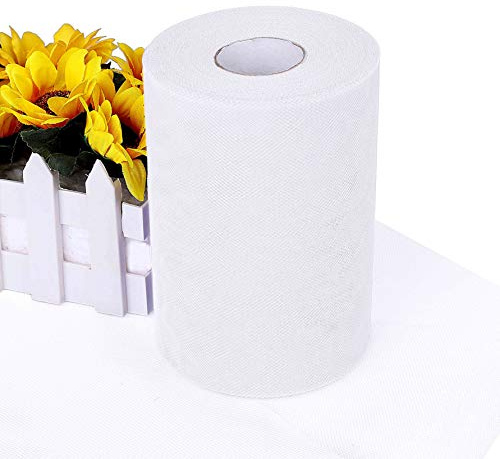 Tüll Rolle 15cm x 91m Rollen Tüll für DIY Tutu Rock Handwerk Hochzeit Weihnachten Party Dekoration Weiß