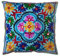 Kissenbezüge, dekorativ, Bestickt, Mandala-Blumenmuster, Ethno-Boho-Kissenbezug, Leuchtend bunter Bohemian-Bezug für Sofa, Couch, handgefertigter Schlafzimmer, Wohnzimmer, 40 x 40 cm (16 x 16 Zoll)