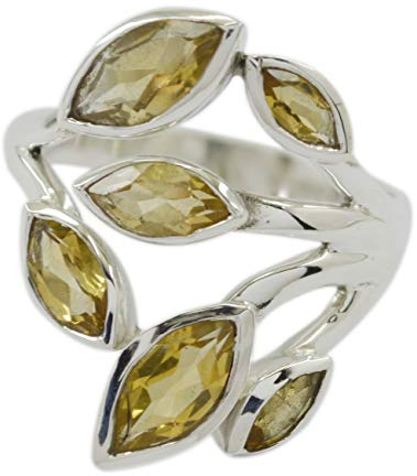 RIYO Jaipur 925 Sterling Silber Edler Citrin Ring Geschenk de
