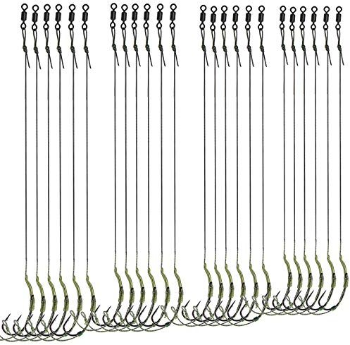 Croch Combi-Rig Handgefertigte Karpfen Vorfächer Haken #2, #4, #6, #8 (24 Stück)