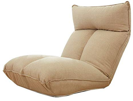 Bseack Bodenstuhl Lazy Lounge Sofa abnehmbar und waschbar 5 Gänge frei einstellbar Meditation Stuhl mit Rückenlehne Faltbare Einzelbodenstuhl (Color : Khaki)