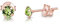Orecchini Verdi - Orecchini Punto Luce Oro Rosa con Brillantini di Cristallo Verde Peridoto - Orecchini Lobo Donna - Orecchini Donna Oro Rosa - Punto Luce Orecchini Colorati