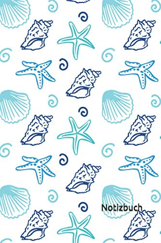 Notizbuch: Meer Notizbuch | 6x9 Zoll DIN A5 | 120 Seiten Punktraster | Ozean Notizheft | Muscheln Tagebuch | Seestern Notebook