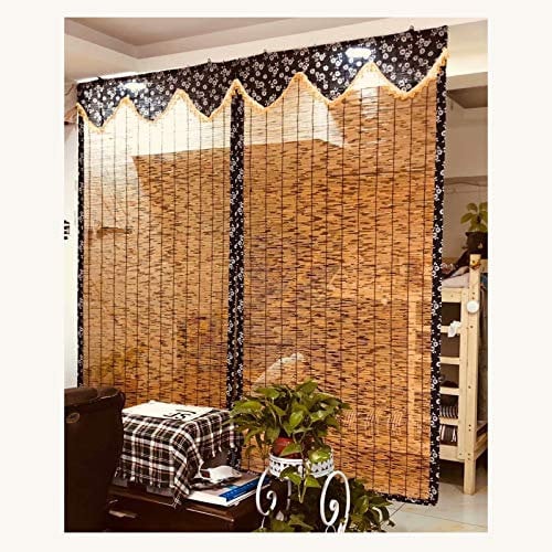 QWEASDF Natural reed roller shutter, Natural Bamboo Window Blinds, Roll-Up Woven Shades, Custom Light Filtering Bamboo Roller Shades for Windows, Balcony, French Doors, Patio Doors,60x120cm/24x48in