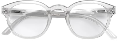 LONDON MOLE Brillen | Monalux Lesebrille | Quadratische Gläser | Coole Leser | Designer-Brille | Herren/Damen-Lesebrille | Unisex | Federscharniere | Transparent | Vergrößerung +1,5