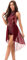 Doomiva Damen Tanzkleid Ärmellos Tanzanzug Glitzer Tanz Trikotanzug mit Asymmetrisch Rock Ballettkleid Tanzkleidung Burgund M