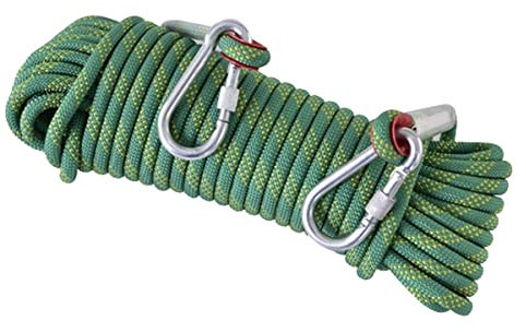 QHYFAY 18MM Outdoor Climbing Rope 49ft 115ft 197ft 295ft 558ft 656ft Magnet Fishing Rope Static Rock Climbing Rope Escape Rope Fire Rescue Parachute Rope Grappling Hook Rope Guide Rope