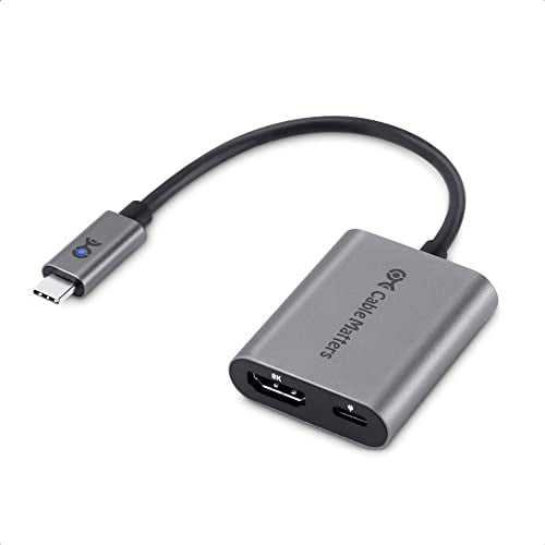 Cable Matters 48Gbps Adaptateur USB C vers HDMI 2.1 supportant 4K 120Hz et 8K 60Hz (DSC requis) HDR - 100W PD - Compatible avec Thunderbolt 3/4 - La résolution maximale sur Tout MacBook est de 4K@60Hz