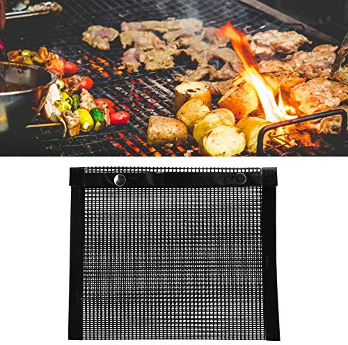 BBQ Grillbeutel,Wiederverwendbare Grilltaschen für Gemüse,BBQ Grill Mesh Grilltasche für Fleisch Fisch Gemüse Outdoor Picknick Kochwerkzeug Reusable,für Holzkohle, Gas, Elektrogrills, Toaster