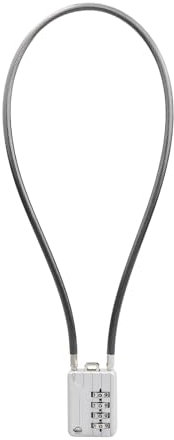 SISAV 50CM/20in Long Cable Lock - 4-Digit Combination Lock, Re-settable Combination, Security Cable Lock for Luggage, Suitcase, Gun, Helmet - Silver, 1-Pack