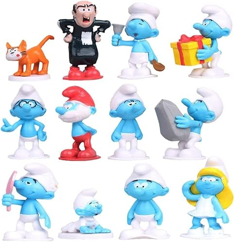 Figures Set, 12 Stück Smurfs Kuchendekorationen, Geburtstags Party liefert, Cupcake Figuren, Kinder Party Dekorationen, Mini Figuren Dekorationszubehör Set