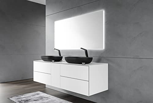 BERNSTEIN Unterschrank für Aufsatzwaschbecken, Breite 160cm mit 4 Schubladen, Waschbeckenunterschrank aus der Badmöbel-Serie Arctic, Softtouch Oberfläche, Push-Open mit Premium Auszügen, Vormontiert