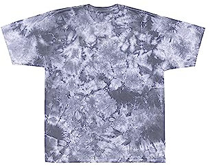 Magric River T-Shirt, kurzärmelig, handgefertigt, Batikfärbung, silberfarben, silber, Mittel