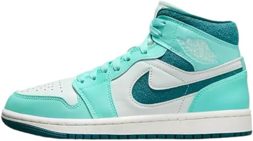 Nike Jordan Air 1 Mid SE DZ3745 300 Damen-Baskeballschuhe, Türkis/Grün/Weiß (Bleached Turq/Sky J Teal), 43 EU