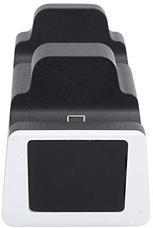 Doppio caricatore per console di gioco supporto per controller di ricarica USB C per joystick 5, caricabatterie veloce con luce LED, accessorio per (nero)