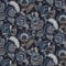 0,5m bedruckter Canvas-Stoff Baumwollstoff Meterware Oeko-Tex zertifiziert, Motivwahl, Motiv:Ornamente | blau