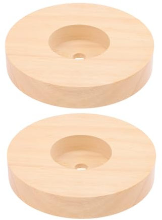Base De Lampe Circulaire Élégante En Bois Pour Lampe De Table Lisse Et Polie