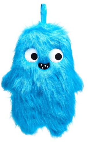 itsisa Wärmflasche Blaues Monster mit Fellbezug, 1 L - Bettflasche, Wärmekissen