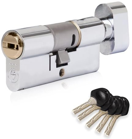 XFORT Colossus Dual Finish 3 Star Kitemarked Thumb Turn Euro Cylinder Lock 45EX/45T (90mm), British Standard TS007 Anti-Snap Barrel Lock, Upvc Door Lock.