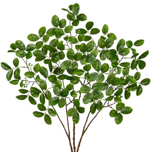 Arborus 3 Stück Künstliche Zweige für Vase Künstliche Pflanzen Zweige 73cm Künstliche Äste mit Blätter Grün Lagerstroemia Zweige für Bodenvase Blumenarrangement Büro Zimmer Haus Balkon Tischdeko