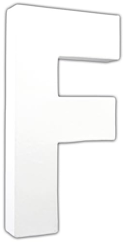 Décopatch AC705Cpack 3x Buchstabe F aus Pappmaché 3x10,5x20,5cm Weiß