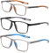 CAMKIDS Lesebrille Herren 3 Pack TR90 Sportstil Bequem und leicht Anti-Blaulicht Lesehilfen für Herren+2.0