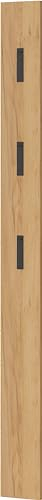 FURNARO Garderobenpaneel Dekor Eiche 170x15 cm – Wandpaneel mit 3 ausklappbaren Haken aus Metall – Flurgarderobe, montiert, Melaminbeschichtung, Made in Germany