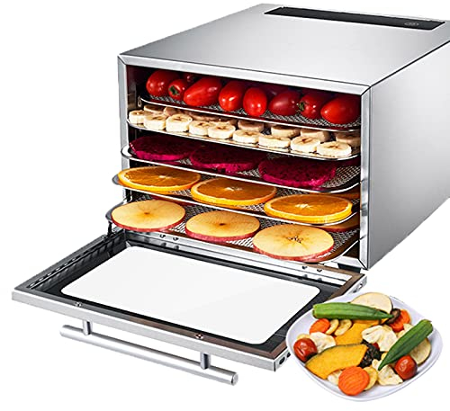 Disidratatore alimentare commerciale da 400 W in acciaio inossidabile - Controllo della temperatura 20~90 ℃ - Disidratatori per alimenti e carne secca, frutta, verdure, erbe aromatiche con 5 vass