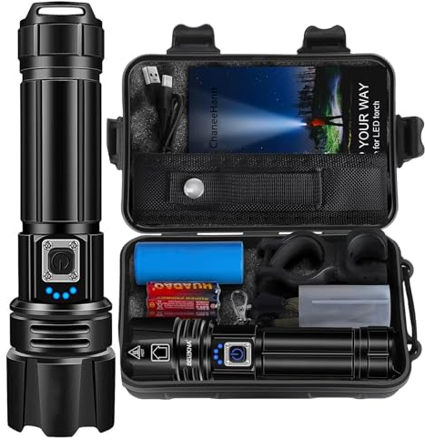 Probuk Linterna LED Recargable, Linterna Recargable de 3000 liuming con 5 Modos, Linterna Impermeable y Escalable IPX4 para Ciclismo,Camping,Montañismo,Emergencia