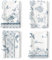 Arquiel Küchentücher Baumwolle 4 Stück, Geschirrtücher 100% Baumwolle Federzeichnung von Blumen Vögeln Küchenhandtuch Set Multi-Purpose Hochwertige Küche Trockentuch Bar Handtücher 48 x 70CM