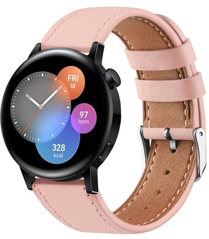 Bracelets en Cuir pour Huawei Watch GT 3 42mm Bracelet, avec Boucle en Acier Inoxydable Réglable pour Hommes Femmes Cuir Véritable Elégant Bande de Remplacement avec Huawei Watch GT 3 42mm Sangle (4)