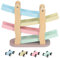 WOODENFUN Kugelbahn Autos Holz Rampe Auto Rennbahn Holzautospielzeug für kleine Kinder Rennspielzeug Geschenk ab 1 2 3 4
