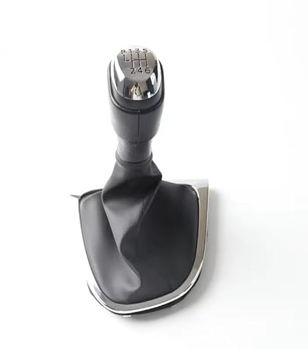 Schaltsack + Schaltknauf für Renault Clio 4 2012-2019 6 Gang | Schaltmanschette und Schaltknauf mit Chromring - Kompatibel mit Renault Clio 4 2012-2019 6 Gang - Auto Ersatzteil